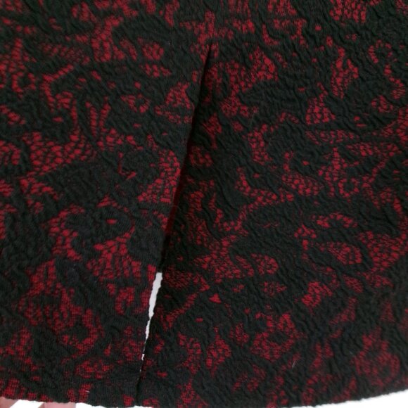 New Michael Kors Red and Black Textured Stretch Pencil Skirt L Large - Picture 6 of 9